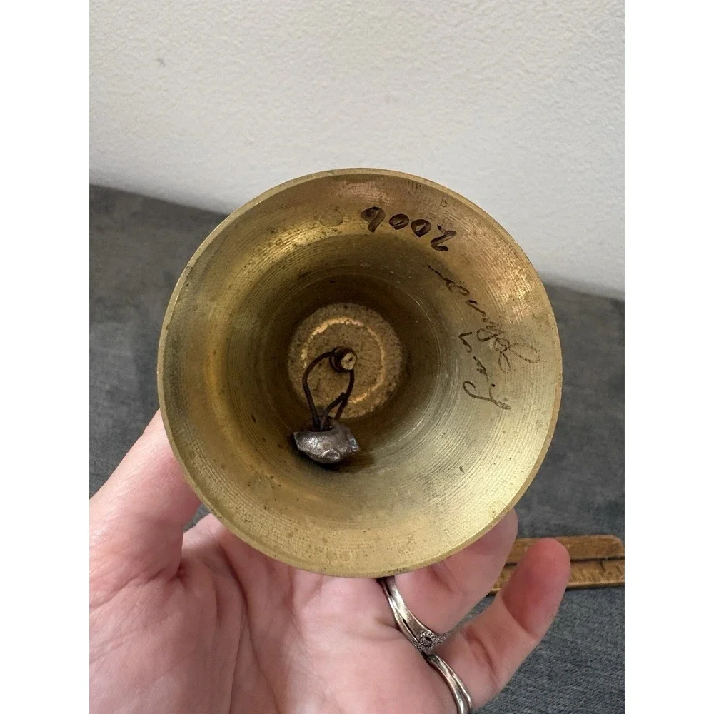 Vintage Bell Hand Painted Solid Brass Rare Made in India 4.5